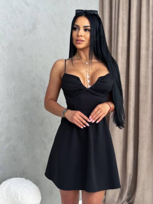 Γυναικείο κοντό φόρεμα K8787 μαύρο