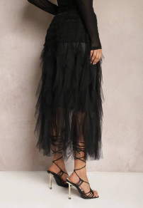Γυναικεία μακριά εντυπωσιακή φούστα K1094 μαύρη