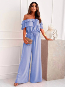 Γυναικεία έξωμη ολόσωμη φόρμα K8799 γαλάζια