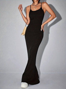Γυναικείο μακρύ φόρεμα A1752 μαύρο