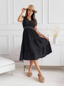 Γυναικείο φόρεμα μίντι A1725 μαύρο