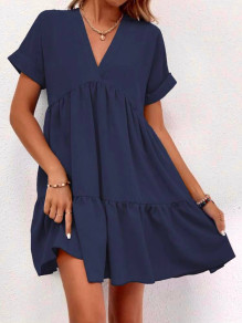 Γυναικείο χαλαρό φόρεμα K6228 σκούρο μπλε