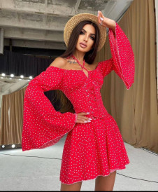 Γυναικείο εντυπωσιακό φόρεμα LP8078 κόκκινο