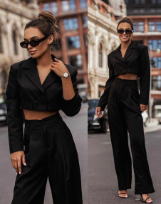 Γυναιεκίο κομψό σετ σακάκι και παντελόνι DS0078 μαύρο