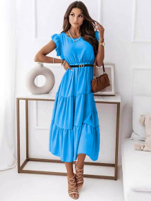 Γυναικείο φόρεμα μίντι K21896 γαλάζιο