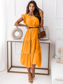Γυναικείο φόρεμα μίντι K21896 πορτοκαλί
