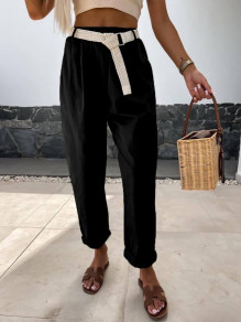 Γυναικείο παντελόνι με ζώνη K33638 μαύρο