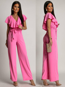 Γυναικεία κομψή ολόσωμη φόρμα K24612 ροζ