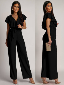 Γυναικεία κομψή ολόσωμη φόρμα K24612 μαύρο