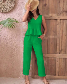 Γυναικείο σετ τοπάκι και παντελόνι K24076 πράσινο