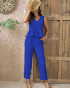 Γυναικείο σετ τοπάκι και παντελόνι K24076 μπλε