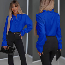 Γυναικεία μπλούζα με κορδόνι A1537 μπλε