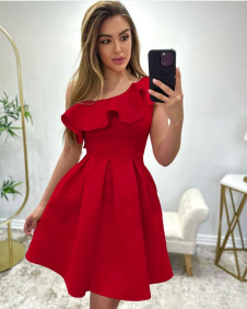 Γυναικείο έξωμο φόρεμα LE8813 κόκκινο