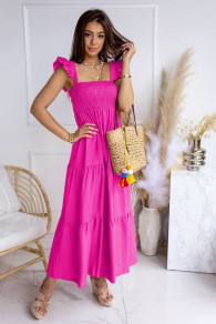 Γυναικείο μακρύ φόρεμα K3900 φούξια