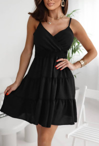 Γυναικείο κοντό φόρεμα K6372 μαύρο