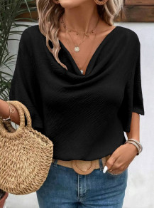 Γυναικεία χαλαρή μπλούζα K6378 μαύρη
