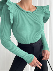 Γυναικεία μπλούζα με εντυπωσιακά μανίκια K7268 μέντα