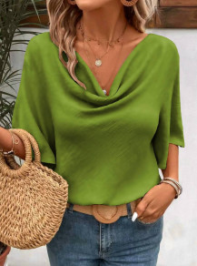 Γυναικεία χαλαρή μπλούζα K6378 πράσινη