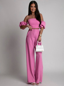 Γυναικείο σετ μπλούζα και παντελόνι 24619 ροζ