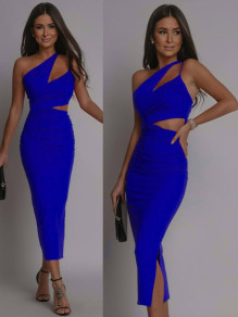 Γυναικείο εντυπωσιακό φόρεμα K6381 μπλε