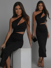 Γυναικείο εντυπωσιακό φόρεμα K6381 μαύρο