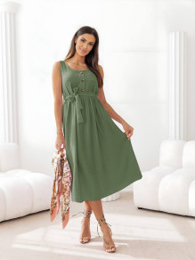 Γυναικείο φόρεμα μίντι A1710 λαδί