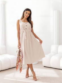 Γυναικείο φόρεμα μίντι A1710 μπεζ