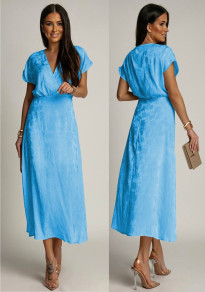 Γυναικείο εντυπωσιακό φόρεμα K9603 γαλάζιο