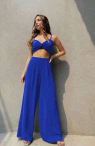 Γυναικείο σετ τοπάκι και παντελόνι K5773 μπλε