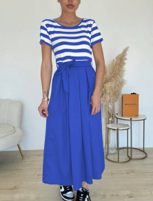 Γυναικείο φόρεμα ριγέ K8671 μπλε