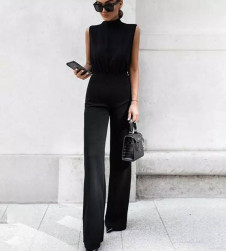 Γυναικεία κομψή  ολόσωμη φόρμα H3731 μαύρο