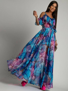 Γυναικείο μακρύ φόρεμα με σκίσιμο L88321
