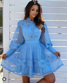 Γυναικείο δαντελένιο φόρεμα NI2224  γαλάζιο