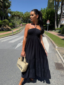 Γυναικείο μακρύ φόρεμα L8820 μαύρο