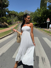 Γυναικείο μακρύ φόρεμα L8820 άσπρο