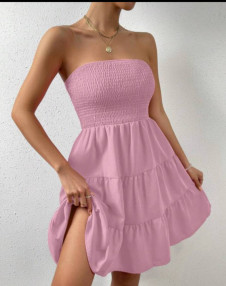 Γυναικείο ελαστικό φόρεμα L8826 ροζ