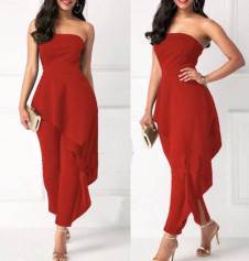 Γυναικεία κομψή  ολόσωμη φόρμα H9108 κόκκινο