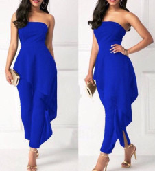 Γυναικεία κομψή  ολόσωμη φόρμα H9108 μπλε