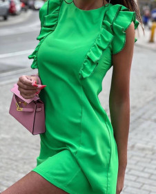 Γυναικείο κοντό φόρεμα K21190 πράσινο