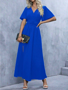 Γυναικείο μακρύ φόρεμα K6379 μπλε
