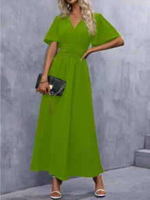 Γυναικείο μακρύ φόρεμα K6379 ανοιχτό πράσινο