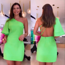 Γυναικείο φόρεμα με εντυπωσιακή πλάτη 24042 πράσινο