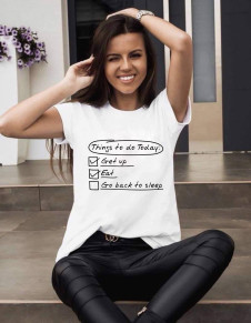 Γυναικείο κοντομάνικο μπλουζάκι με print BR043