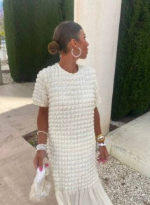 Γυναικείο εντυπωσιακό φόρεμα 241166 άσπρο