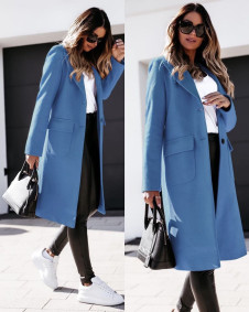 Γυναικείο κομψό παλτό XN5361 γαλάζιο