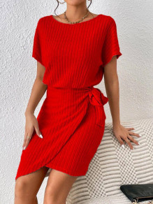 Γυναικείο φόρεμα ριμπ AR0001 κόκκινο