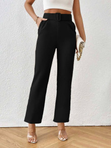 Γυναικείο παντελόνι με ζώνη K6602 μαύρο