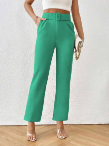 Γυναικείο παντελόνι με ζώνη K6602 πράσινο