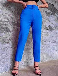 Γυναικείο παντελόνι με ζώνη K6601 μπλε