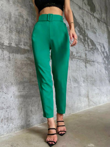 Γυναικείο παντελόνι με ζώνη K6601 πράσινο